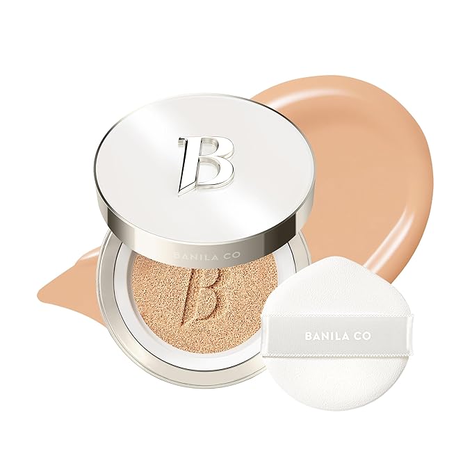BANILA CO Covericious Ultimate Cover Cushion | Up to 100HR Long-Wear Foundation | 20 Shades for All Skin Tones | Matte & Lightweight Finish | Korean Cushion Foundation (14g / 0.49 oz), 24W SAND
