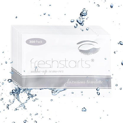 Freshstarts Makeup Remover Facial Cleansing Towelettes - Face Wipes, Facial Skin Care Products - Beauty & Travel Essentials for Women - 300 Pack