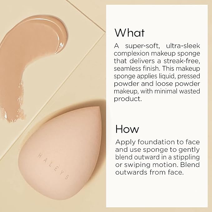 HALEYS Full-Coverage Concealer Set (Light/Medium-Warm): Re-wind Blurring Full Coverage Concealer, Brighten, Reduce dark circles and fine lines, Longwear, Lightweight, Re-mix Makeup Sponge, Smooths