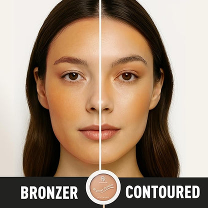 FV Bronzer Powder, Long Lasting Talc-Free Smooth Bronzing Powder, Buildable with Natural Glow Matte Finish, Contour Cheeks, Waterproof Bronzers for Fair Light Skin Tones (Bronzer, 0.28 oz)