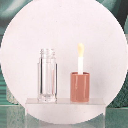 COSIDEA 14pcs Empty 6ml big doe foot wand Chunky lip gloss tubes for DIY lipgloss,Pink round lipgloss containers tubes with thick wand (Nude)