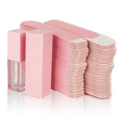 25pcs 25 * 25 * 86mm Craft paper box for lip gloss 350gms lipstick packing box for lipgloss tubes(pink paper box 25pcs) (Pink)