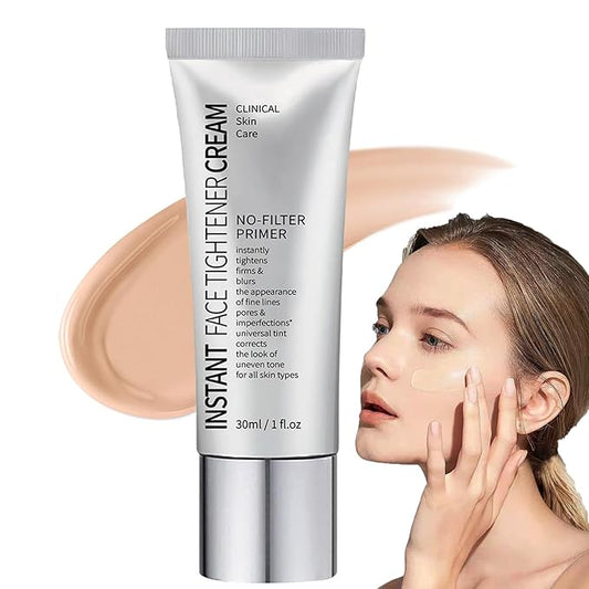 Face Tightener No-Filter Primer, Instant Face Tightener Primer, Skin Tightener Primer Face Makeup, Face Blurring Primer for Face Evens Skin Tone, Create Natural Look for All Skin Types