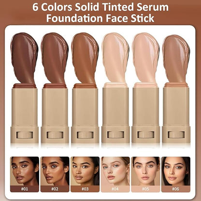 Beauty Balm Serum Boosted Skin Tint, Solid Tinted Serum Boosted Skin Tint Balm, Facial Color Correct, Radiant & Dewy Finish, Face Tinted Foundation, Contour Stick for Face Makeup (#03)