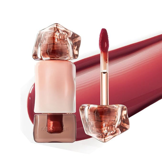 Mistine Lip Gloss Thai latte Long Lasting Lip Glaze Non-sticky Lip Tint Gloss with 1% Peptide Glossy Finish L07 Similan Coral 0.1 fl oz 1 Count