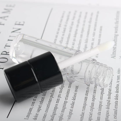 COSIDEA 20pcs Round 4ml 0.13oz Black Empty lip gloss tubes with wand Lipgloss tube containers for lip oil packing