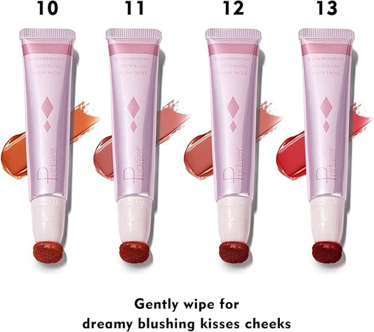 Highlighter Makeup, Liquid Highlighter Beauty Wand, Long Lasting Blendable Highlighter Stick Makeup with Cushion Applicator, 12,0.68 Fl Oz
