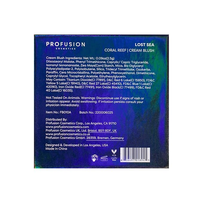 Profusion Cosmetics Sea Witch Cream Blush, Channel Your Inner Siren for Mesmerizing Look, Get Mermaid Glow and Achieve Stunning Cheek Color with Sea Witch Cream Blush (Coral Reef, 1)