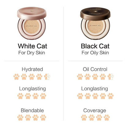 Moisture Air Cushion Cream Face Foundation Makeup, Lightweight, Full Dewy Coverage, Builable Glow, Finish Foundation with Hyaluronic acid, P02 Fair For Dry Skin (Refill Included)