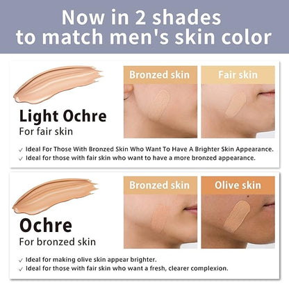 [Matte Finish] NULL mens BB Cream, Mens concealer, Tinted Moisturizer broad spectrum SPF30 PA++, CC cream, Revitalising Nourishing Tone Up Cream, Natural Cover, 0.7oz Made in Japan (Light Ochre)