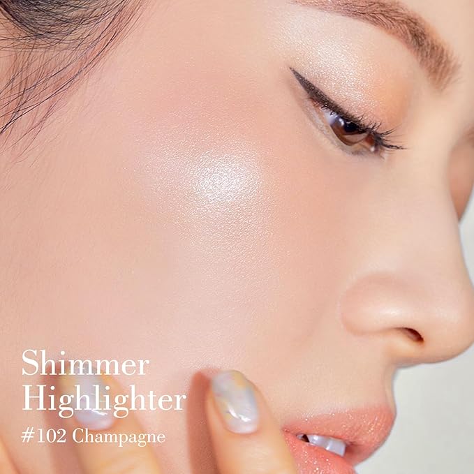 KYDA Champagne Highlighter Stick, Natural Shimmer Glow Face Highlighter, Dewy Glow Finish, Radiance Balm for Glass Skin, Lightweight Creamy Multiuse Makeup Stick, Buildable Watercolor Makeup Balm