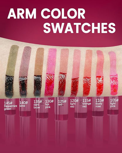 3Pcs Peel Off Lip Stain & Lip Liner Set Long Lasting,Tattoo Lipstain Peel Off Lip Gloss Nude Matte Lipstick, Waterproof,Transfer-Proof Lip Tint for All-Day Wear Women Lip Stain Color Makeup Gift-A