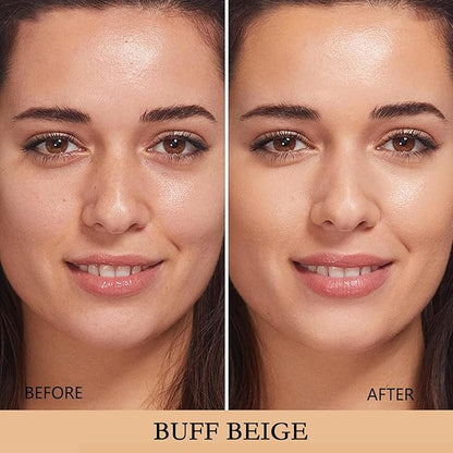Air Cushion CC Cream Mushroom Head Foundation, Moisturizing BB Cream Makeup Long Lasting Matte Concealer (Buff Beige)