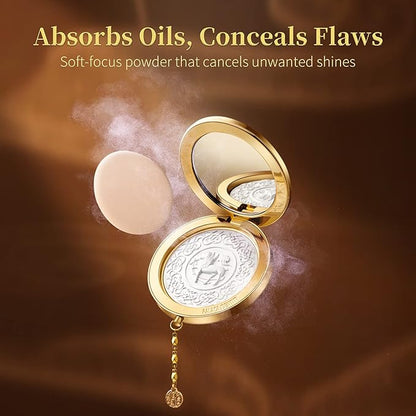 ZEESEA [Palace Identity] Hippogriff Compact Powder，Hosta Wing Deer Lock Makeup Powder, Clear White Jade