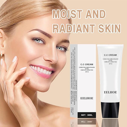 Skin Tone Adjusting CC Cream Spf 50, Colour Correcting Self Adjusting for Mature Skin, Moisturizing Skin, Primer, Concealer, Brightening Skin Tone（2Pcs Natural Color）