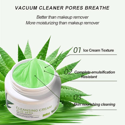 Aloe Vera Makeup Remover Balm, Deep Clear Pore Cleansing Melting Balm Facial Cleanser, Moisturized Finish with Plant Based Oil, Mini Makeup Remover Travel Size for All Skin Types
