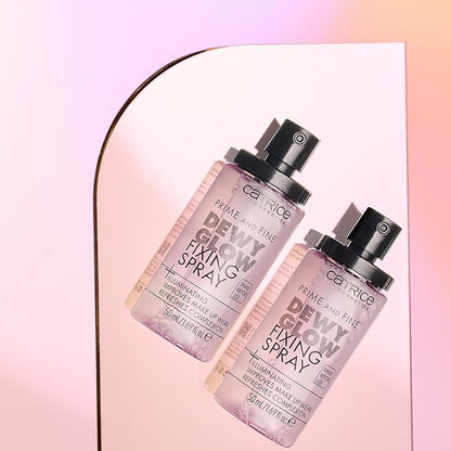 Catrice | HD Foundation 08 & Prime & Fine Dewy Glow Spray Bundle | Full Coverage Makeup | Vegan & Cruelty Free