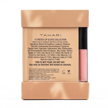 VOTUM Tahari 15-Piece Matte Lip Gloss Set – Nude Shades Lip Gloss Pack for Women & Girls, Long-Lasting, Hydrating Lip Color Collection with Rich, Versatile Tones