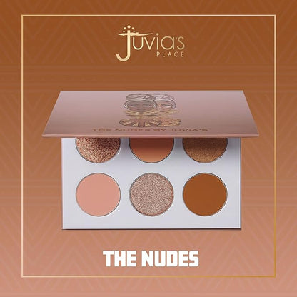 Juvia's Place Palette The Nudes - Neutral Hues, Blush, Sand, & Shimmer, Professional Eye Makeup, Pigmented Palette for Eye Color & Shine, Pressed, Shades of 6