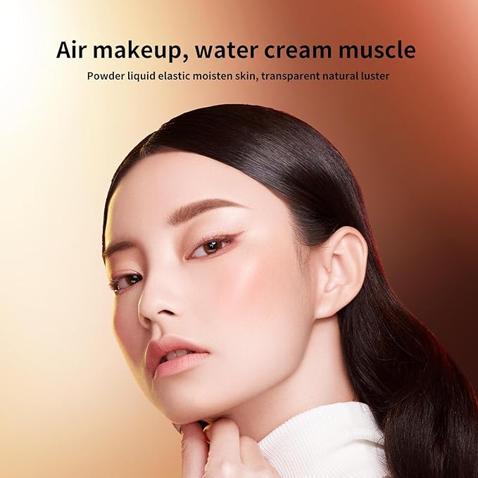 BLUE LOVE Cushion BB Cream Foundation - Lightweight, Waterproof, and Long-Lasting Tinted Makeup, Full Coverage CC Cream for Face & Mature Skin, Hydrating Liquid Foundation Concealer (02 Natural)