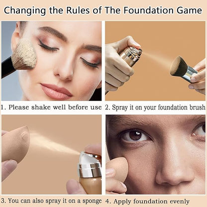 Airbrush Foundation Makeup Spray with Brush,Full Coverage Foundation for Waterproof Breathable,Natural Matte Finish,Concealer Moisturizing Foundation for Dry Skin (01/fair, 2.28 FL.OZ)