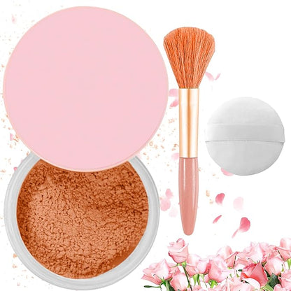 AlluraBeauty Blurring Powder,Blurring Setting Powder,Beauty Blurring Powder, Pink Setting Powder Makeup Waterproof,Pink Powder Loose Setting for All Skin Tones (Orange, A)