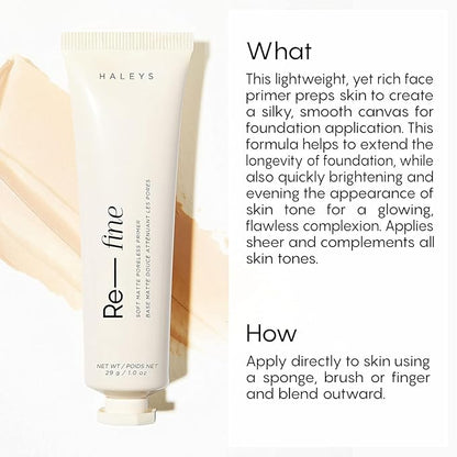 HALEYS IG Filter Duo (FAIR): Re-touch Setting Powder & Re-fine Soft Matte Poreless Primer, Skin Perfecting, Longwear, Smooths, Nourishes, Ultra-Blurring, No flashback, All Skin Types + Tones, Vegan