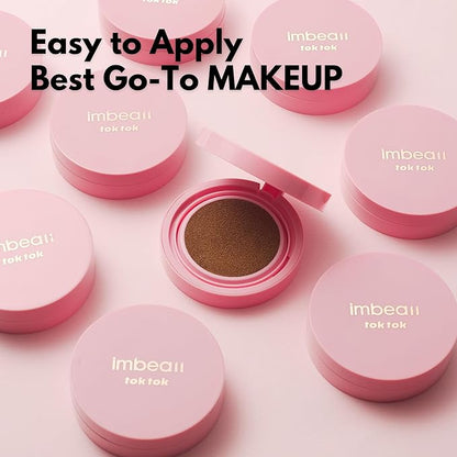 Toktok Glow Cushion Foundation, Dark Shades, Melanin rich skin, Buildable coverage,luminous finish, diamond powder, glacial water, vitamin, Korean makeup(#08 SAND, 0.42 Fl Oz)