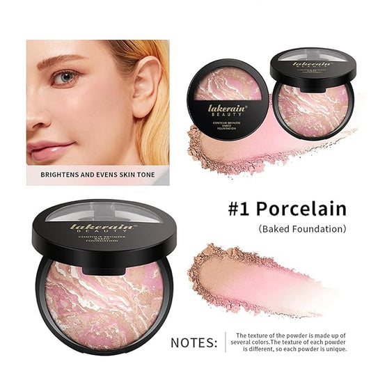 Baking Foundation, Highlighter Finishing Powder Makeup Setting Finishing Semi-Matte Finish