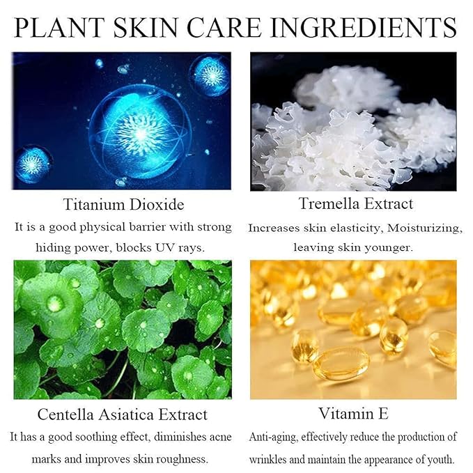 Mushroom Head Air Cushion CC Cream Nature Foundation, Moisturizing BB Cream Long Lasting Matte Concealer, Bright Makeup Base Long Lasting with Mushroom Makeup Sponge (#02 Natural)