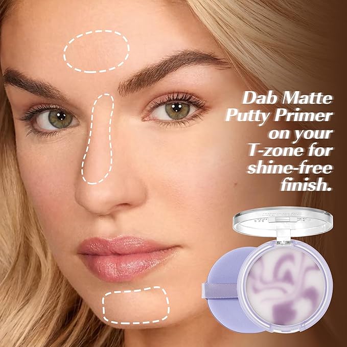 Poreless Face Blurring Setting Balm, Jelly Oil Control Pressed Setting Powder, Waterproof, Powder-free Lightweight Foundation Powder with Puff for Smooth & Delicate Skin, #04 Charm