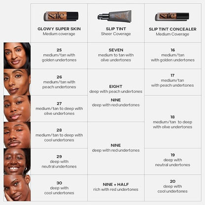 Saie Glowy Super Skin Tint Liquid Foundation - Hydrating Serum Foundation with Lightweight, Medium Coverage - Formulated with Hyaluronic Acid to Hydrate, Brighten and Plump - Shade 25 (1.01 oz)