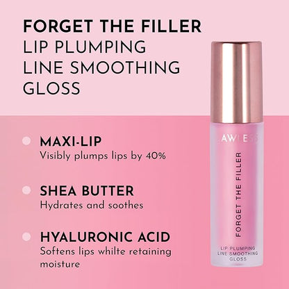 Forget the Filler Lip Plumping Line Smoothing Gloss - Daisy Girl - Premium Volumizing Lip Gloss with Natural Ingredients Designed to Plump, Firm, and Hydrate Lips 0.11 oz