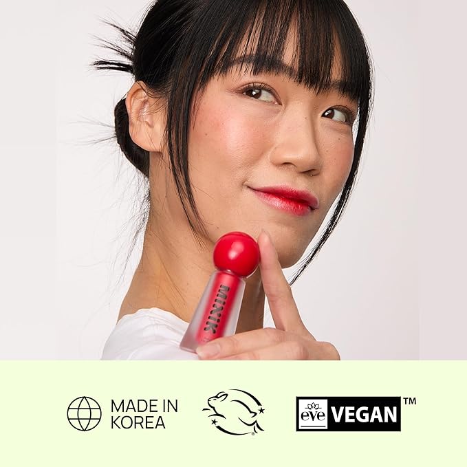 MIXIK Juicy Lip Tint, Hydrating Water-Based Lip Stain and Gloss that feels light and fresh for Dewy and Radiant lips, Formulated with Blue Agave Extract for long lasting Moisturizing (Cherry Pop)