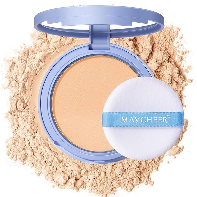 WEEMAY Oil Control Face Pressed Powder, Matte and Smooth Translucent Setting Powder for Women, Waterproof Long Lasting Finishing Powder, Lightweight Cosmetic Powder, Cruelty-free (03# Dark, 0.35Oz)
