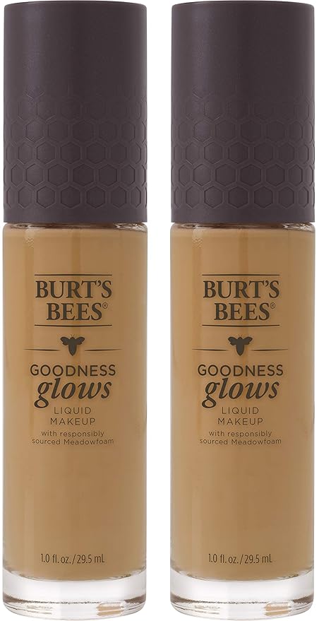 Burts Bees Goodness Glows Liquid Foundation, Pecan, 1.0 oz, Pack of 2