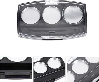 30Pcs Round Empty Makeup Pans with 10Pcs Container cases: Eyeshadow Blush Powder Lipstick Storage Palette - 2.8X1.65in Cosmetic Organizer for Travel