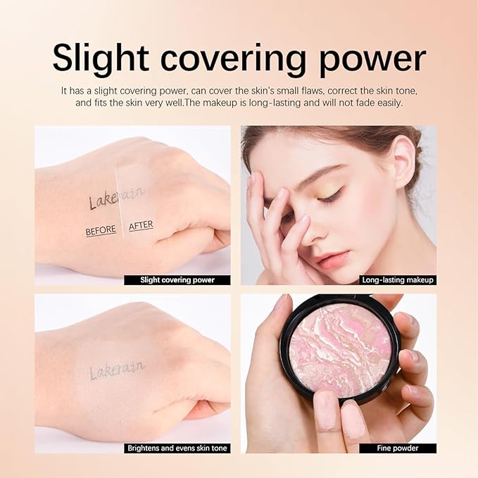 Baking Foundation, Highlighter Finishing Powder Makeup Setting Finishing Semi-Matte Finish