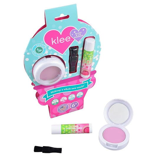 Luna Star Klee Blush and Lip Shimmer Makeup Kit. Gentle and Non-Toxic. Kid-Friendly. Made in USA. (Pink Berry Glow)