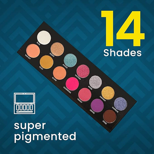 Ccolor Cosmetics Cabana, 14-Color Eyeshadow Palette, Highly Pigmented, Long-Wearing, Easy-to-Blend, Matte, Shimmer & Neutrals Eye Shadow, Professionally Formulated Eye Makeup