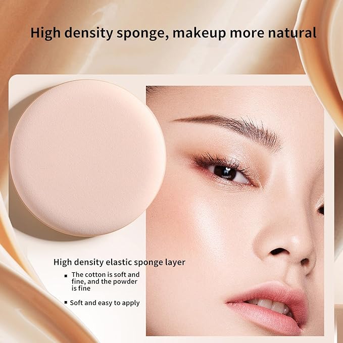 BLUE LOVE Cushion BB Cream Foundation - Lightweight, Waterproof, and Long-Lasting Tinted Makeup, Full Coverage CC Cream for Face & Mature Skin, Hydrating Liquid Foundation Concealer (02 Natural)