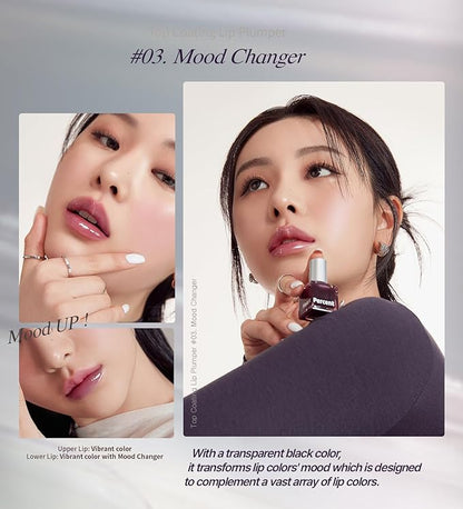 Heart Percent Dote On Mood Top Coating Lip Plumper, High-Shine Glossy Finish Tone Down Color & Mood Changing Lip Gloss 03. Mood Changer