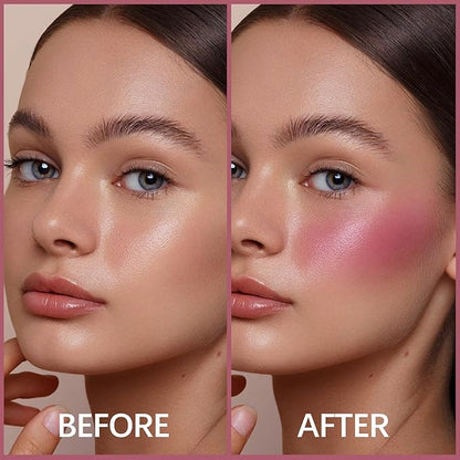 2 Pcs Liquid Blush, Long-lasting Liquid Blush for Cheeks and Eyes, High-pigment Color Lightweight Glowy Natural Facial Contouring