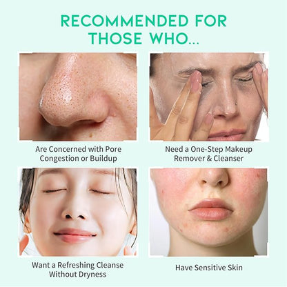 Deep Cleansing Oil Makeup Remover for Face, Heartleaf BHA Tea Tree Mild Soothing Pore Tightening Blackhead Care. Heartleaf Pore Zero Cleansing Oil 200ml 6.76 Fl. Oz.