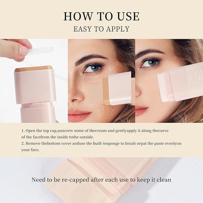 O'CHEAL Face Foundation Contour Stick Blemish Contouring Face Long-wear Lightweight Brighten Stick Concealer Beauty Makeup 04#WHEAT