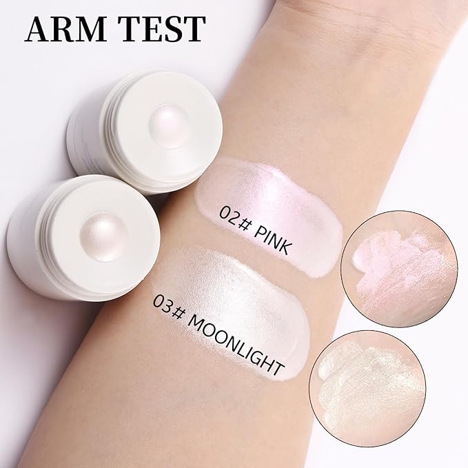 DAGEDA Liquid Highlighter Makeup,Long Lasting Cream Highlighter,Easy Twist Application,Liquid Luminizer with Natural Glow Shimmer Finish,Sparkling Illuminator Makeup for Women(Pink)