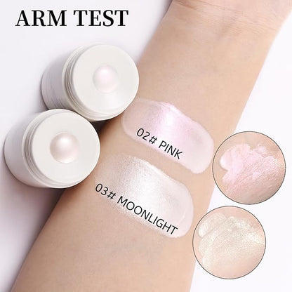 DAGEDA Liquid Highlighter Makeup,Long Lasting Cream Highlighter,Easy Twist Application,Liquid Luminizer with Natural Glow Shimmer Finish,Sparkling Illuminator Makeup for Women(Pink)