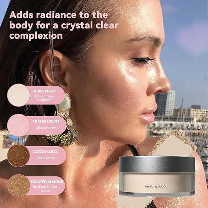 Oil Control Loose Powder, Translucent Setting Powder, Long-Lasting Shimmer, Lightweight Face Powder for Women, Polvo Traslúcido Maquillaje (01#, 1pc)