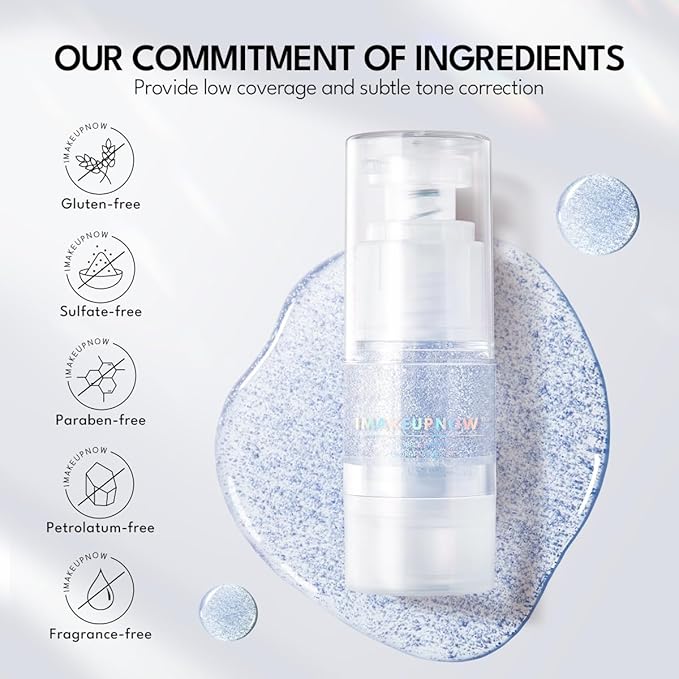 Primer, 2 in 1 All Day Hydration And Color Corrector Primer for Face Dry Skin Before Makeup, Lightweight, Tackle Dryness and Flaking with Dewy Look, Blue - Tone Up Perfector