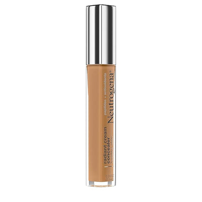 Neutrogena Healthy Skin Radiant Brightening Cream with Peptides & Vitamin E Antioxidant, Lightweight Perfecting Concealer Cream, Non-Comedogenic, Golden Medium/Deep 01 with warm undertones, 0.24 oz